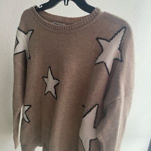 Tan Star Sweater - never worn